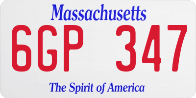MA license plate 6GP347