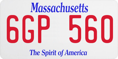 MA license plate 6GP560