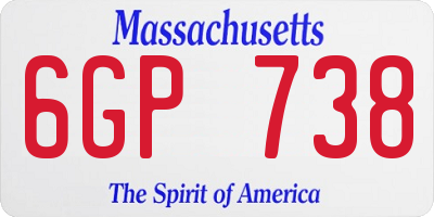MA license plate 6GP738