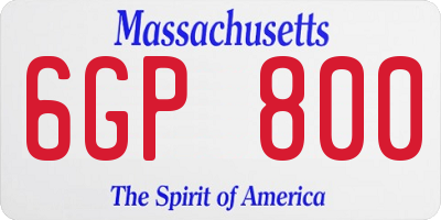 MA license plate 6GP800
