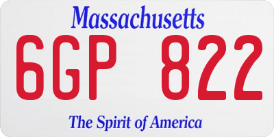 MA license plate 6GP822