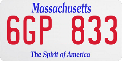 MA license plate 6GP833