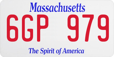 MA license plate 6GP979