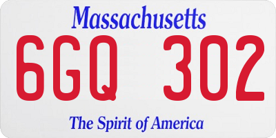 MA license plate 6GQ302