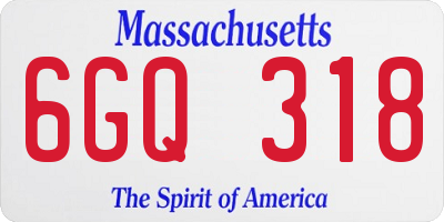 MA license plate 6GQ318
