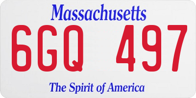 MA license plate 6GQ497