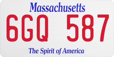 MA license plate 6GQ587