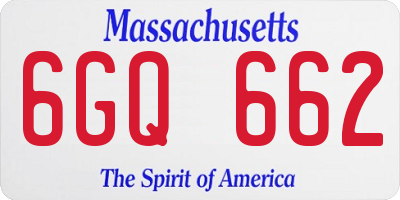 MA license plate 6GQ662