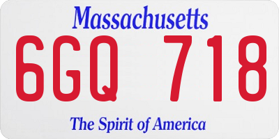 MA license plate 6GQ718