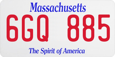 MA license plate 6GQ885