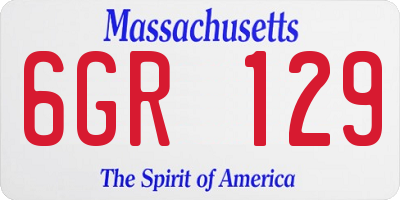 MA license plate 6GR129