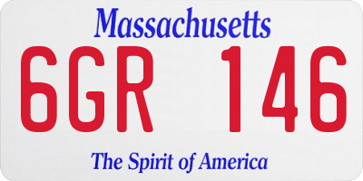 MA license plate 6GR146