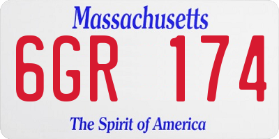 MA license plate 6GR174