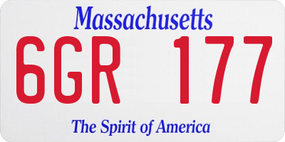 MA license plate 6GR177