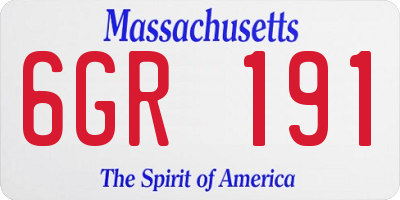 MA license plate 6GR191