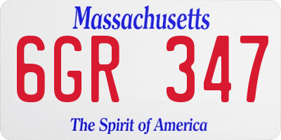 MA license plate 6GR347
