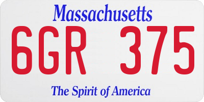 MA license plate 6GR375