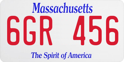 MA license plate 6GR456