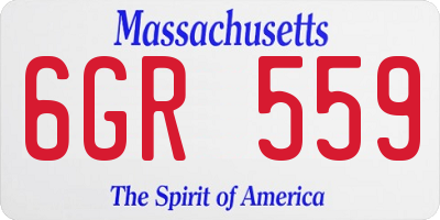 MA license plate 6GR559