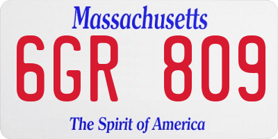 MA license plate 6GR809