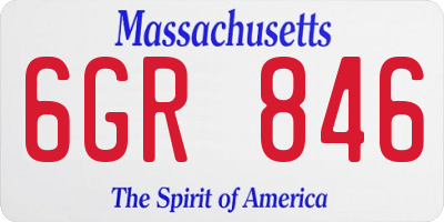 MA license plate 6GR846