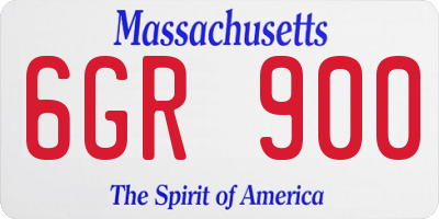 MA license plate 6GR900