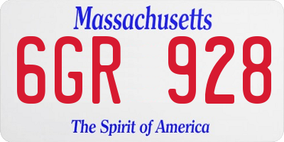 MA license plate 6GR928