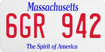 MA license plate 6GR942