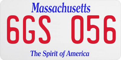 MA license plate 6GS056