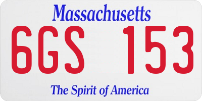 MA license plate 6GS153