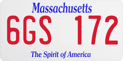 MA license plate 6GS172