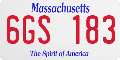 MA license plate 6GS183