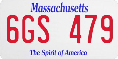 MA license plate 6GS479
