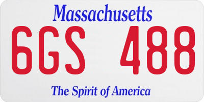 MA license plate 6GS488