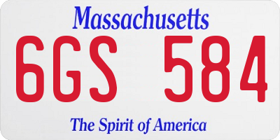 MA license plate 6GS584