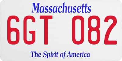 MA license plate 6GT082