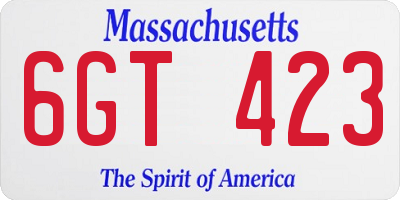 MA license plate 6GT423