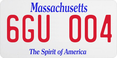 MA license plate 6GU004