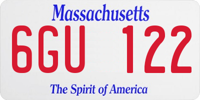 MA license plate 6GU122