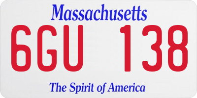 MA license plate 6GU138