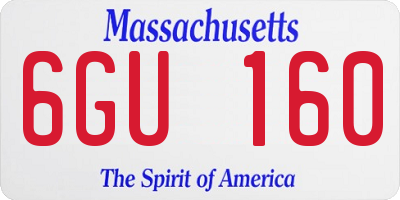 MA license plate 6GU160