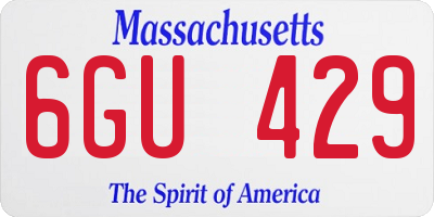 MA license plate 6GU429