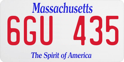 MA license plate 6GU435