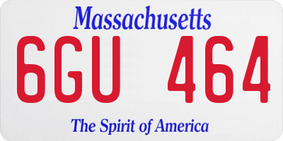 MA license plate 6GU464