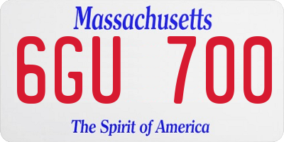 MA license plate 6GU700