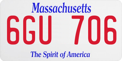 MA license plate 6GU706