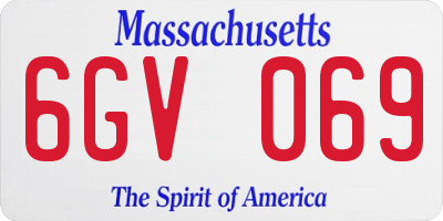 MA license plate 6GV069