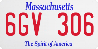 MA license plate 6GV306