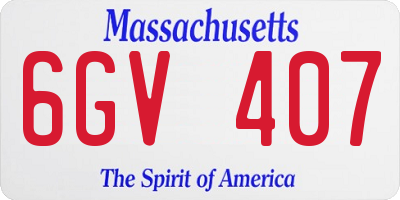 MA license plate 6GV407