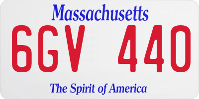 MA license plate 6GV440